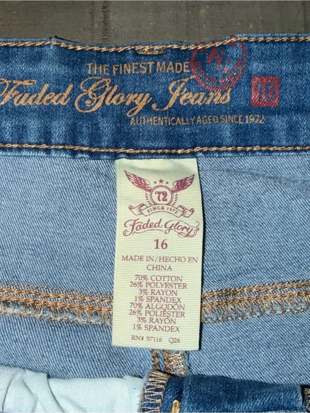 Women's size 16‎ shorts Blue Denim Rolled-Hem Shorts